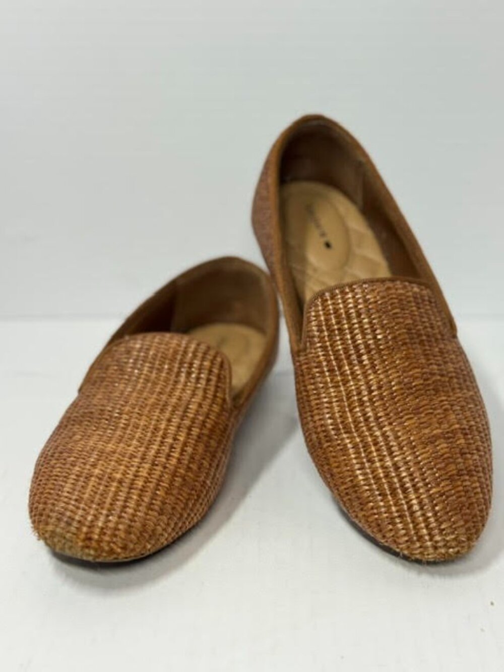 Birdies Starling Tan Raffia Woven Loafers Flats Comfort Shoes Size 8